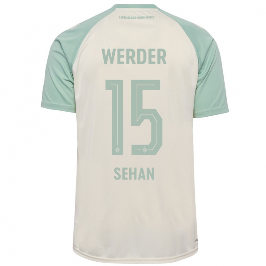 Men Football Jasmin Sehan #15 Off-White Light Green Away Jersey 2024/25 T-Shirt Nz