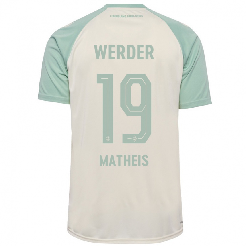 Men Football Saskia Matheis #19 Off-White Light Green Away Jersey 2024/25 T-Shirt Nz