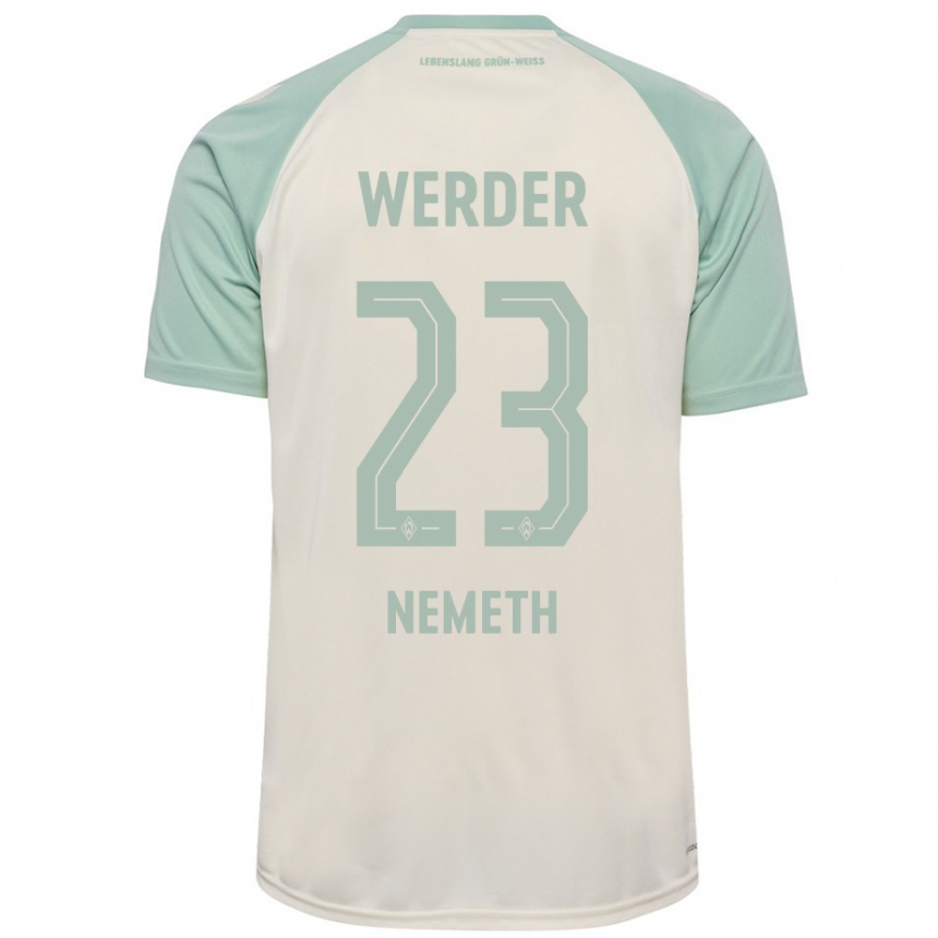 Men Football Hanna Nemeth #23 Off-White Light Green Away Jersey 2024/25 T-Shirt Nz