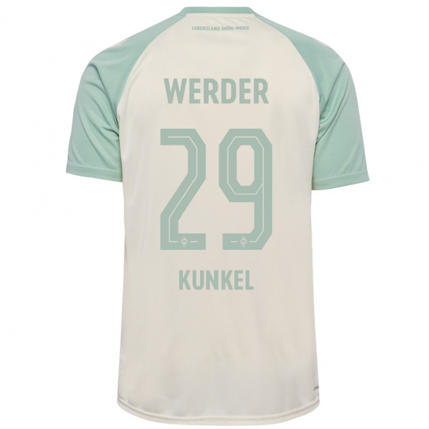 Men Football Melina Kunkel #29 Off-White Light Green Away Jersey 2024/25 T-Shirt Nz