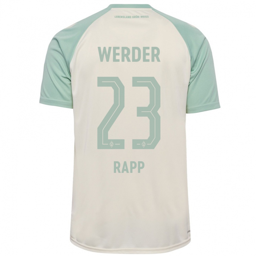 Men Football Nicolai Rapp #23 Off-White Light Green Away Jersey 2024/25 T-Shirt Nz