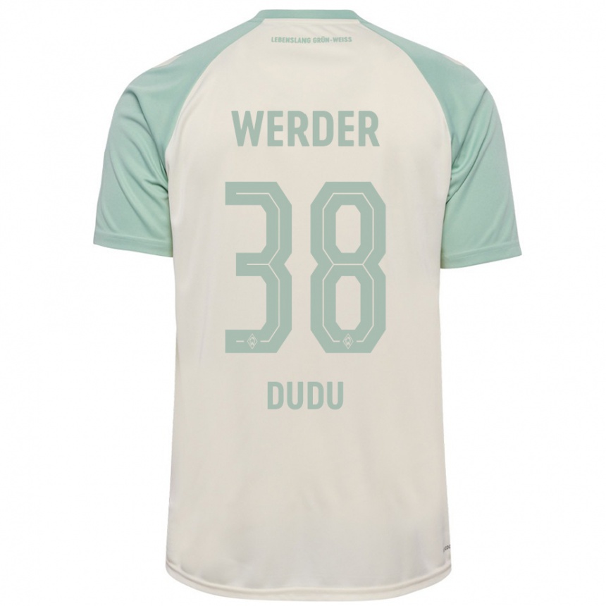 Men Football Dudu #38 Off-White Light Green Away Jersey 2024/25 T-Shirt Nz