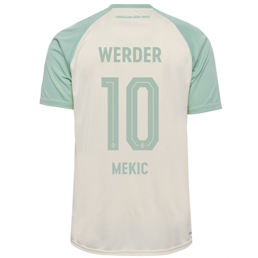 Men Football Elmin Mekic #10 Off-White Light Green Away Jersey 2024/25 T-Shirt Nz