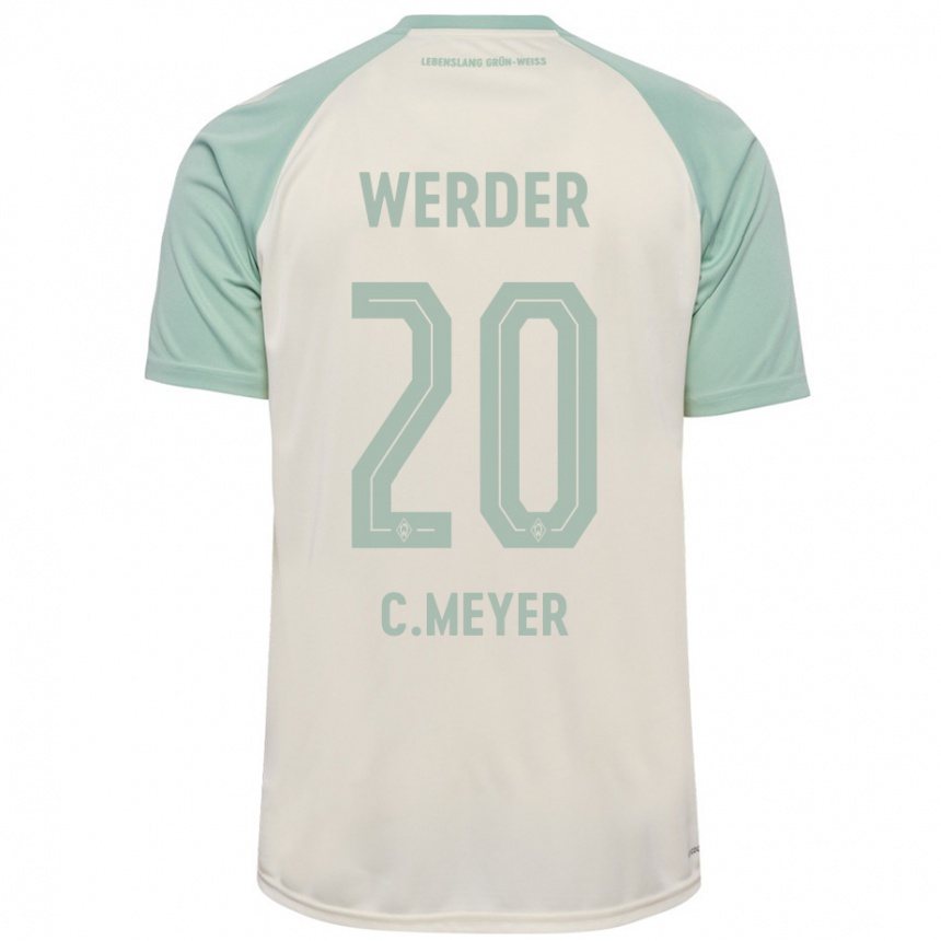 Men Football Christin Meyer #20 Off-White Light Green Away Jersey 2024/25 T-Shirt Nz