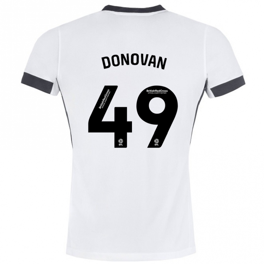 Men Football Romelle Donovan #49 White Black Away Jersey 2024/25 T-Shirt Nz