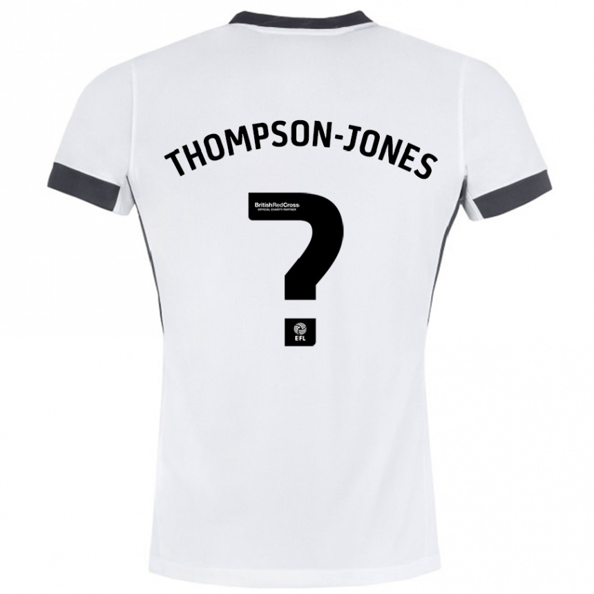 Men Football Riquelme Thompson-Jones #0 White Black Away Jersey 2024/25 T-Shirt Nz