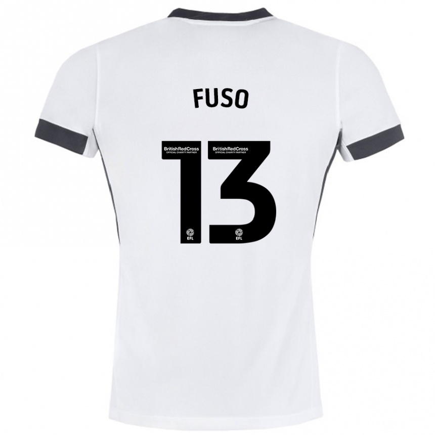 Men Football Ivana Fuso #13 White Black Away Jersey 2024/25 T-Shirt Nz