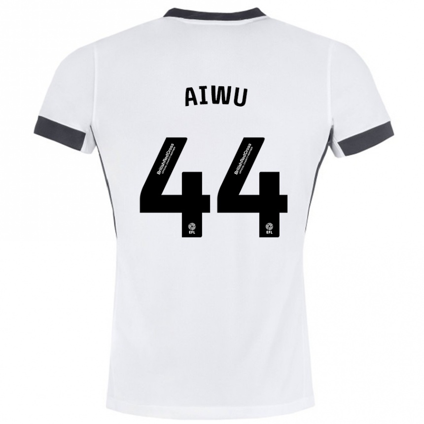 Men Football Emanuel Aiwu #44 White Black Away Jersey 2024/25 T-Shirt Nz