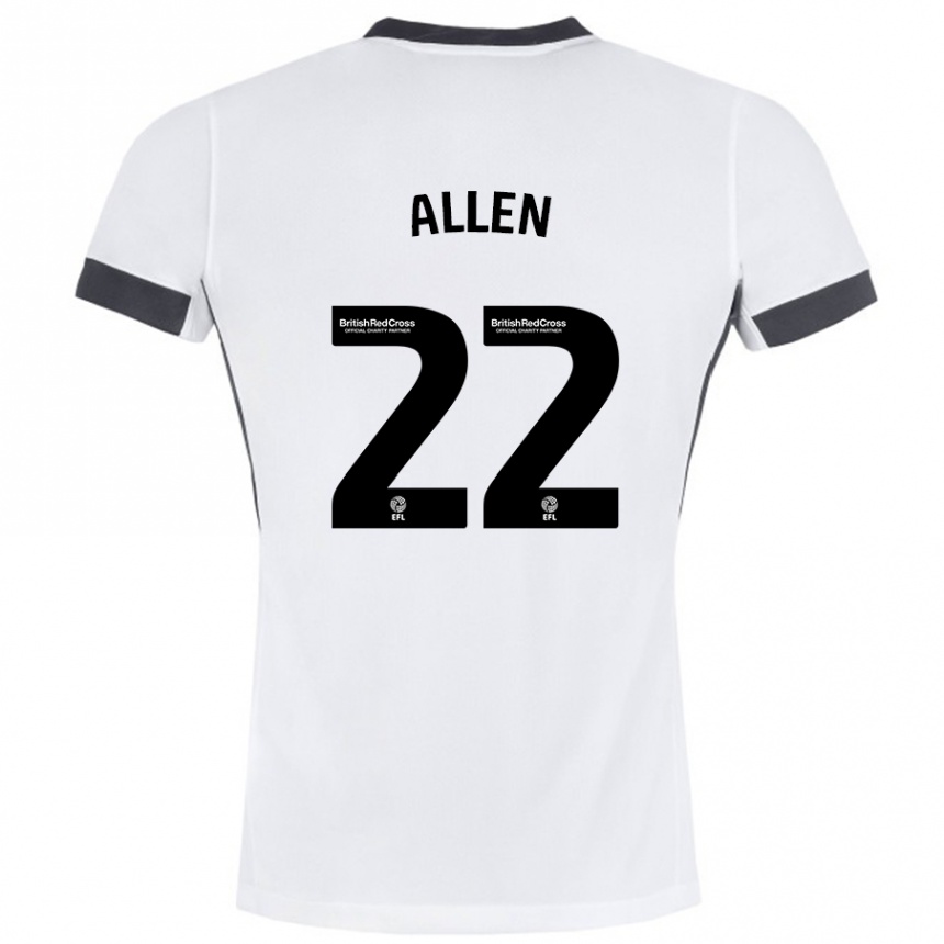 Men Football Remi Allen #22 White Black Away Jersey 2024/25 T-Shirt Nz