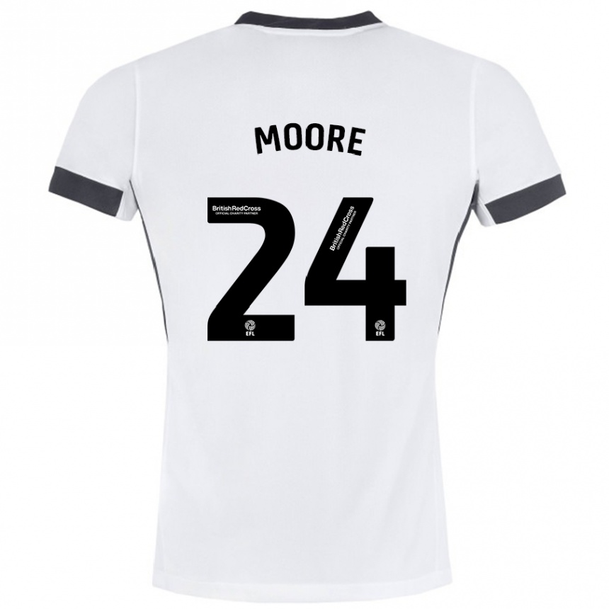 Men Football Jade Ellis Moore #24 White Black Away Jersey 2024/25 T-Shirt Nz