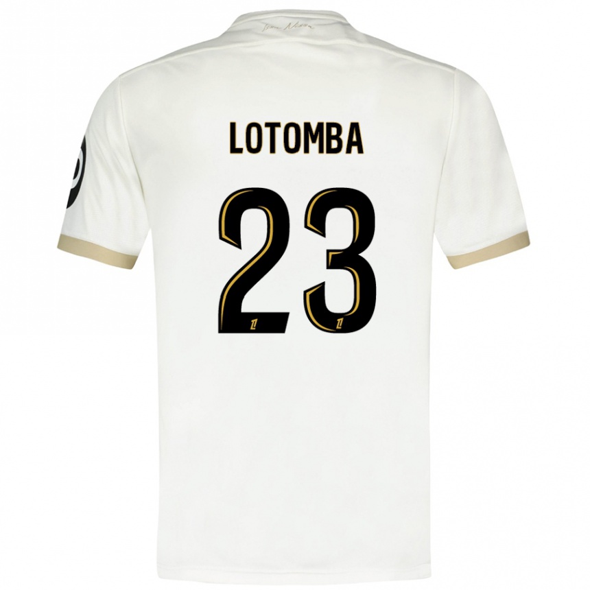 Men Football Jordan Lotomba #23 White Gold Away Jersey 2024/25 T-Shirt Nz