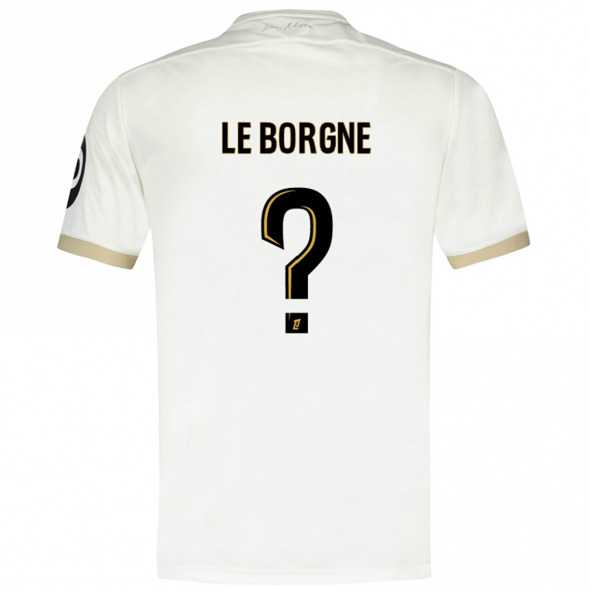 Men Football Andréa Le Borgne #0 White Gold Away Jersey 2024/25 T-Shirt Nz