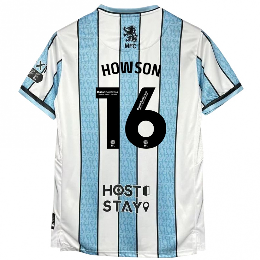 Men Football Jonathan Howson #16 White Blue Away Jersey 2024/25 T-Shirt Nz