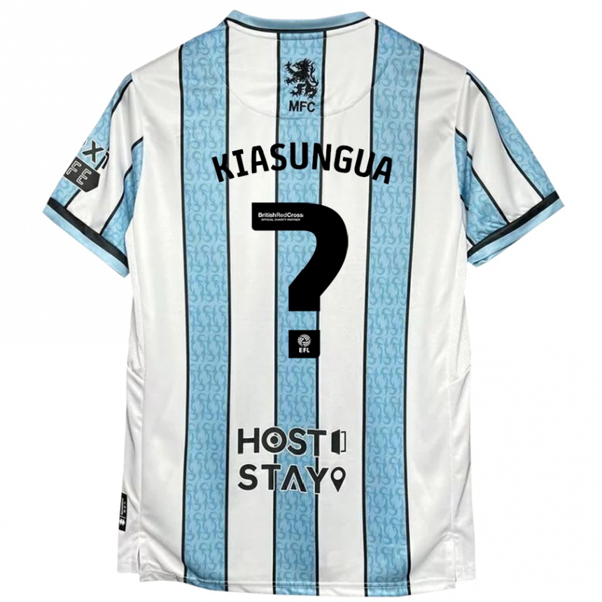 Men Football Amazing Kiasungua #0 White Blue Away Jersey 2024/25 T-Shirt Nz