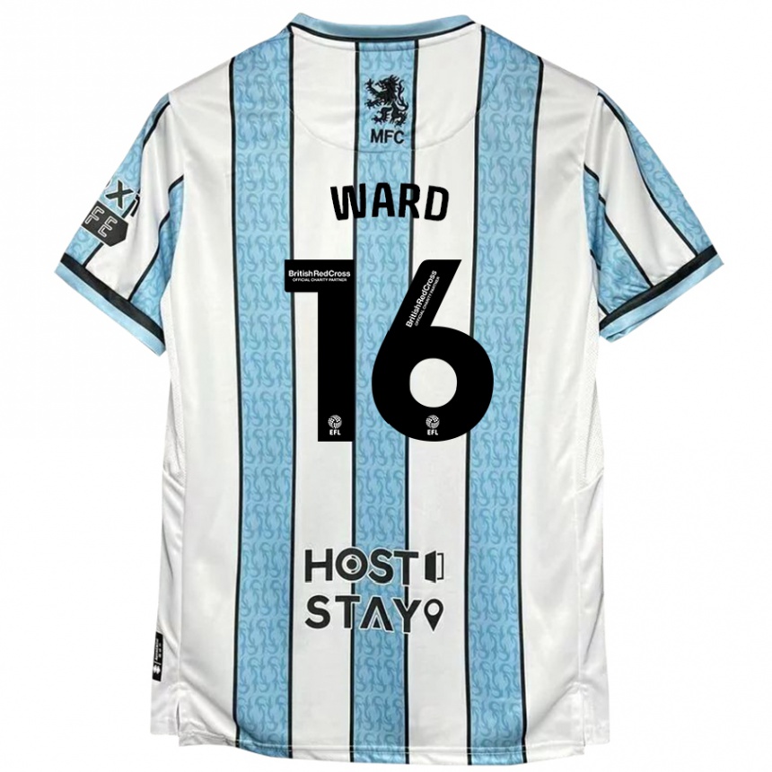 Men Football Francesca Ward #16 White Blue Away Jersey 2024/25 T-Shirt Nz