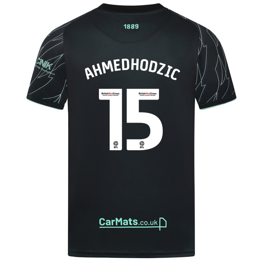 Men Football Anel Ahmedhodzic #15 Black Green Away Jersey 2024/25 T-Shirt Nz