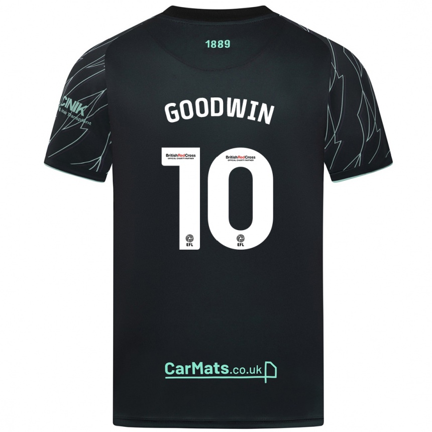 Men Football Isobel Goodwin #10 Black Green Away Jersey 2024/25 T-Shirt Nz