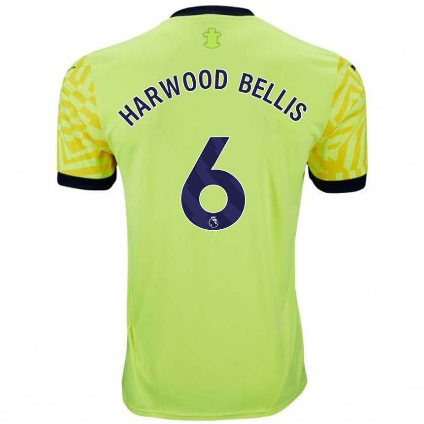 Men Football Taylor Harwood-Bellis #6 Yellow Away Jersey 2024/25 T-Shirt Nz