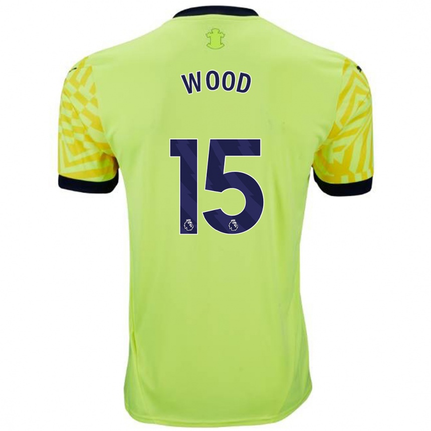 Men Football Nathan Wood #15 Yellow Away Jersey 2024/25 T-Shirt Nz