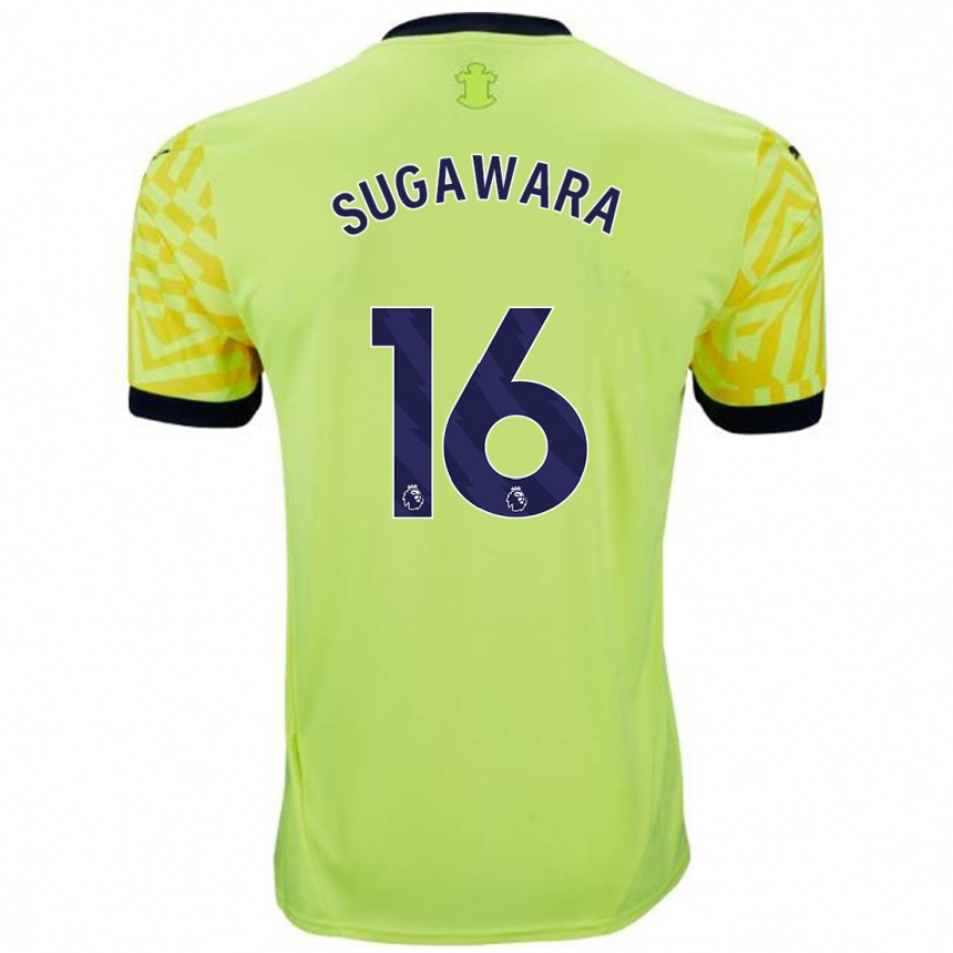 Men Football Yukinari Sugawara #16 Yellow Away Jersey 2024/25 T-Shirt Nz