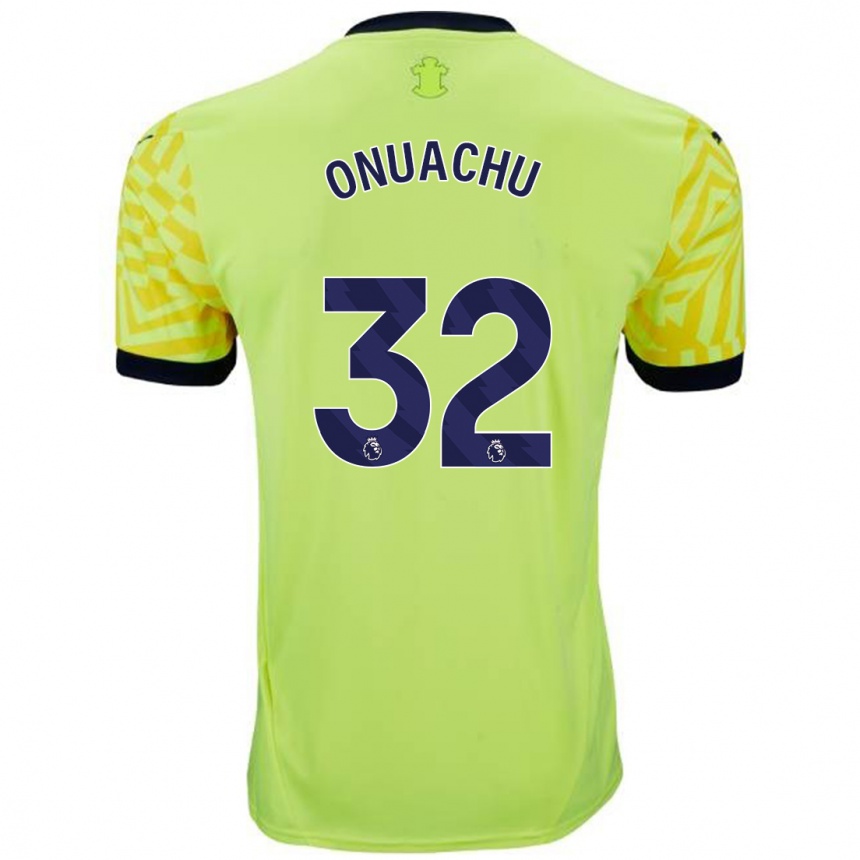 Men Football Paul Onuachu #32 Yellow Away Jersey 2024/25 T-Shirt Nz