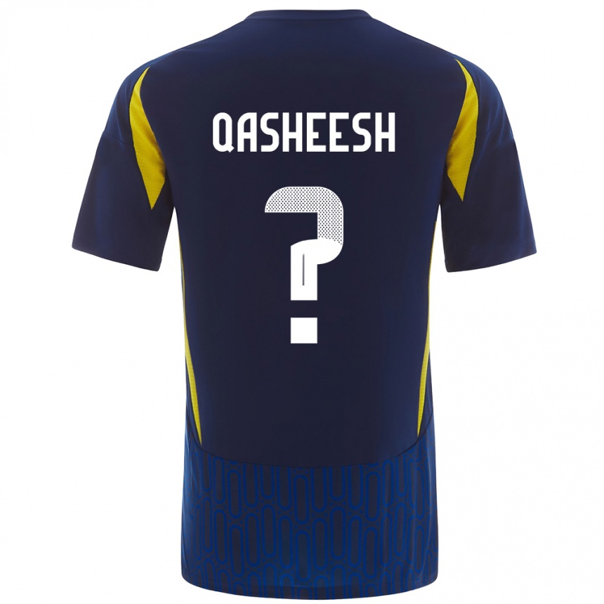 Men Football Majed Qasheesh #0 Blue Yellow Away Jersey 2024/25 T-Shirt Nz