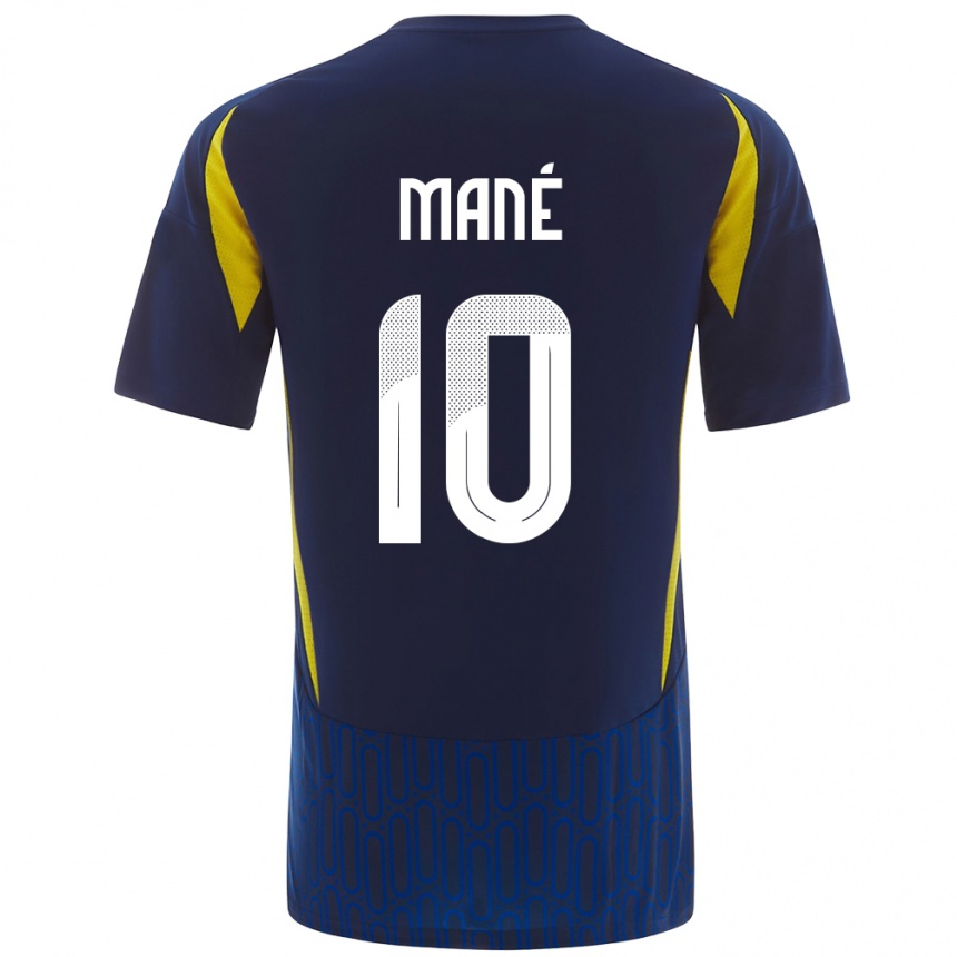 Men Football Sadio Mane #10 Blue Yellow Away Jersey 2024/25 T-Shirt Nz