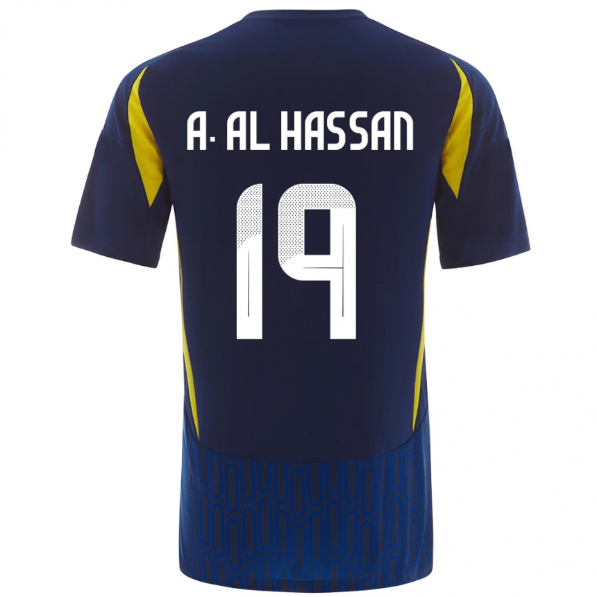 Men Football Ali Al-Hassan #19 Blue Yellow Away Jersey 2024/25 T-Shirt Nz