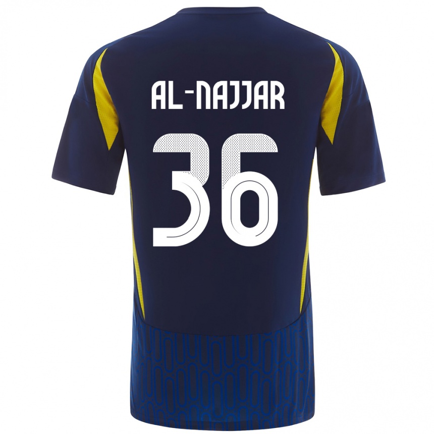 Men Football Raghed Al-Najjar #36 Blue Yellow Away Jersey 2024/25 T-Shirt Nz