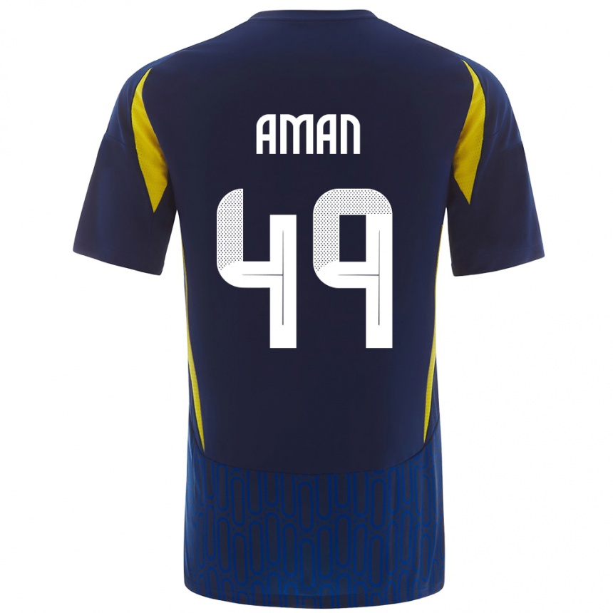 Men Football Awad Aman #49 Blue Yellow Away Jersey 2024/25 T-Shirt Nz