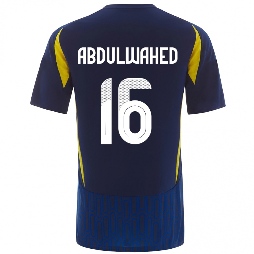 Men Football Ghader Abdulwahed #16 Blue Yellow Away Jersey 2024/25 T-Shirt Nz