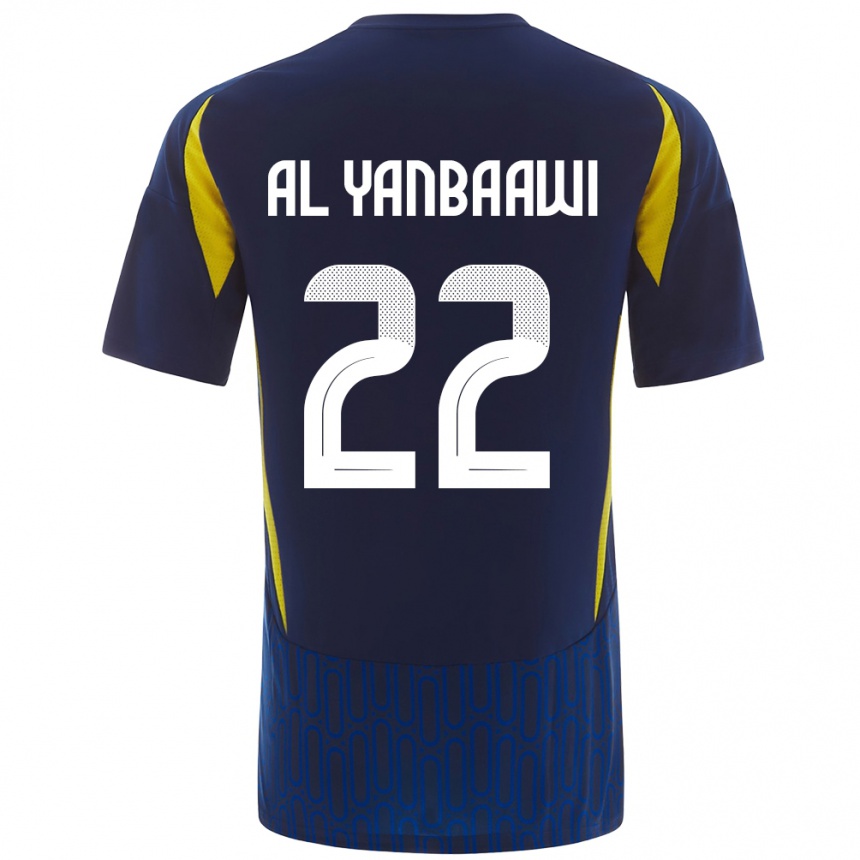 Men Football Tahani Al-Yanbaawi #22 Blue Yellow Away Jersey 2024/25 T-Shirt Nz