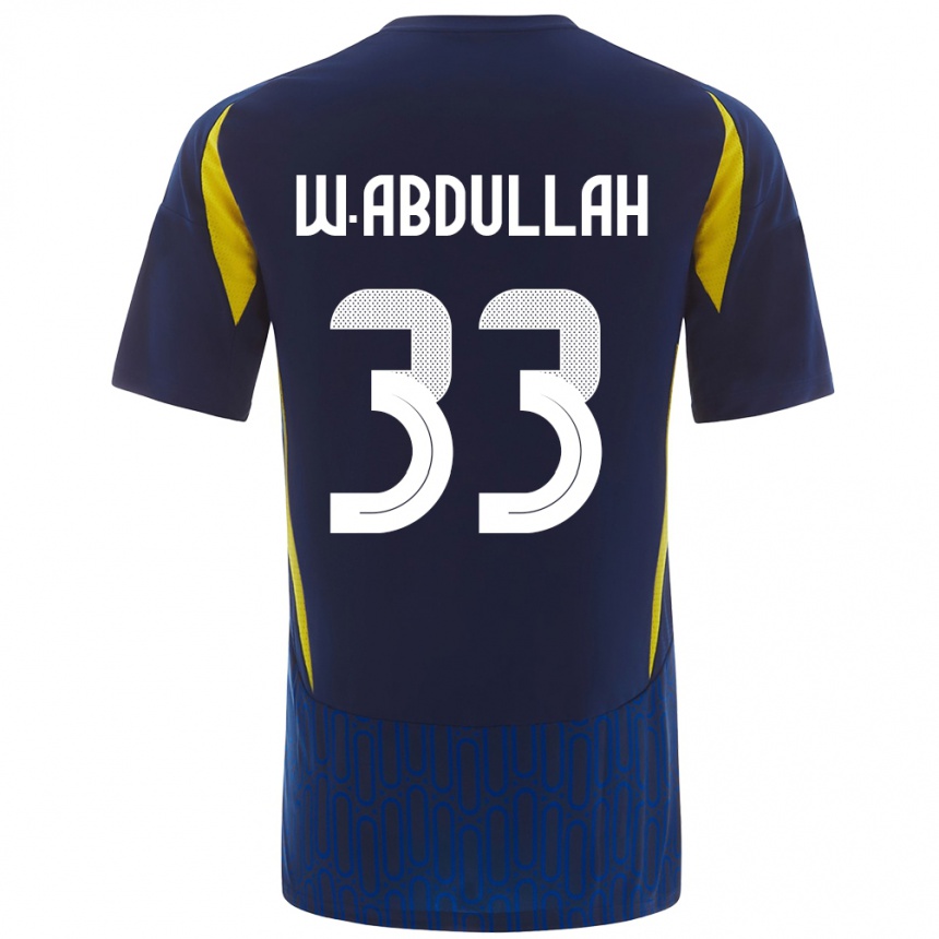 Men Football Waleed Abdullah #33 Blue Yellow Away Jersey 2024/25 T-Shirt Nz