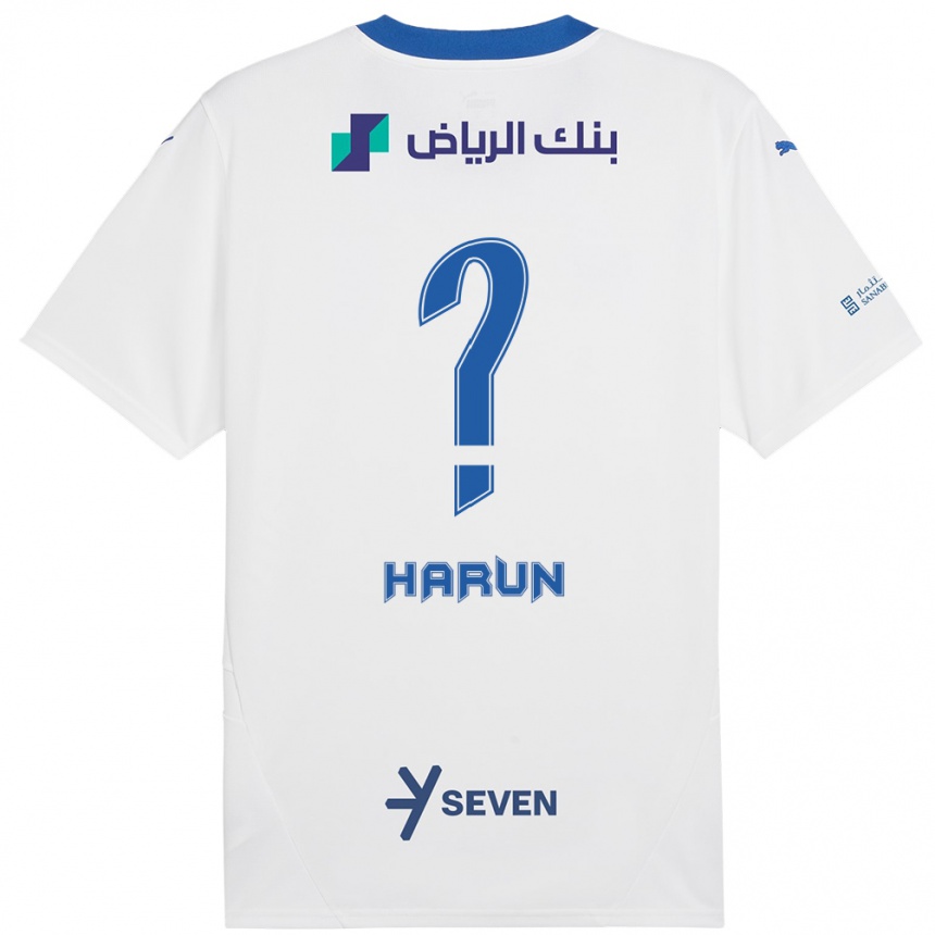 Men Football Saud Harun #0 White Blue Away Jersey 2024/25 T-Shirt Nz