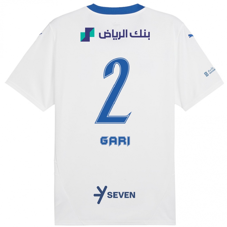 Men Football Fatimah Gari #2 White Blue Away Jersey 2024/25 T-Shirt Nz