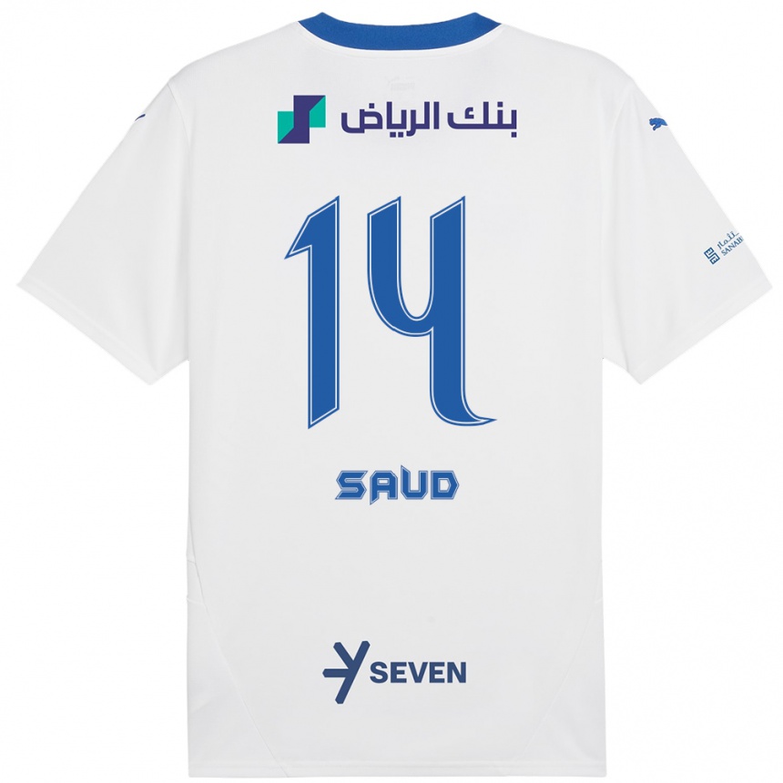 Men Football Nouf Saud #14 White Blue Away Jersey 2024/25 T-Shirt Nz