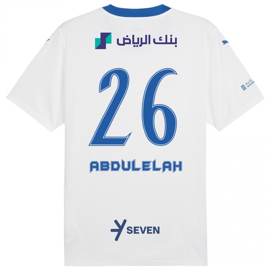 Men Football Abdulelah Al-Malki #26 White Blue Away Jersey 2024/25 T-Shirt Nz