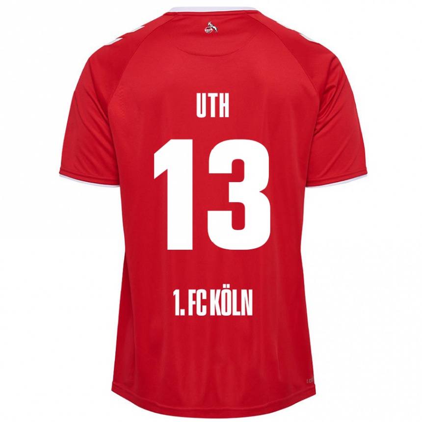 Men Football Mark Uth #13 Red White Away Jersey 2024/25 T-Shirt Nz