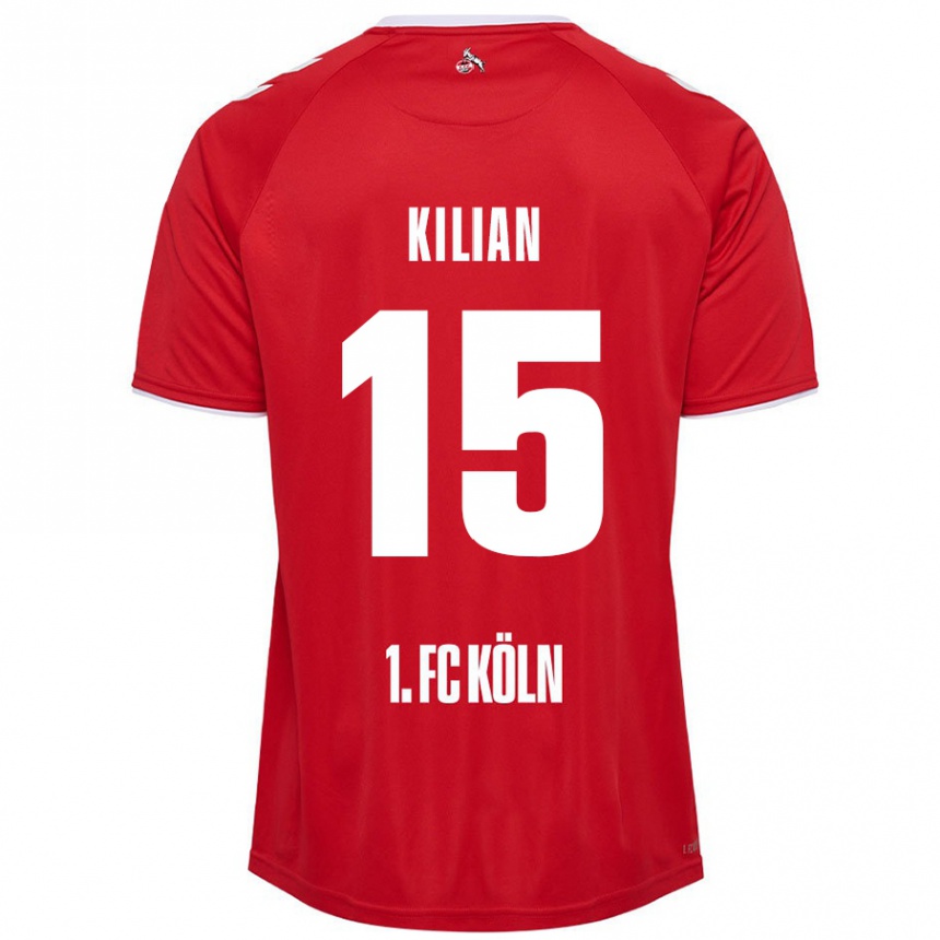 Men Football Luca Kilian #15 Red White Away Jersey 2024/25 T-Shirt Nz