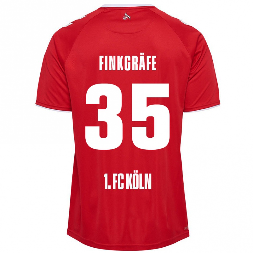 Men Football Max Finkgräfe #35 Red White Away Jersey 2024/25 T-Shirt Nz