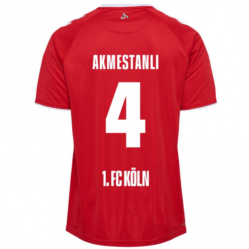 Men Football Teoman Akmestanli #4 Red White Away Jersey 2024/25 T-Shirt Nz