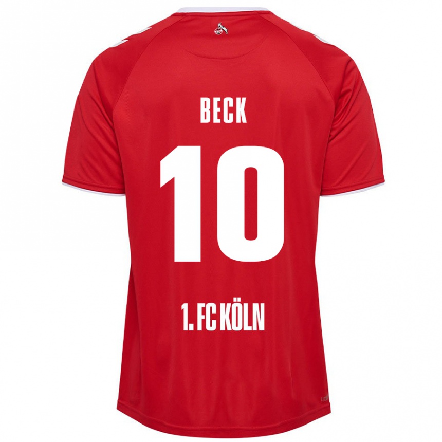 Men Football Sharon Beck #10 Red White Away Jersey 2024/25 T-Shirt Nz