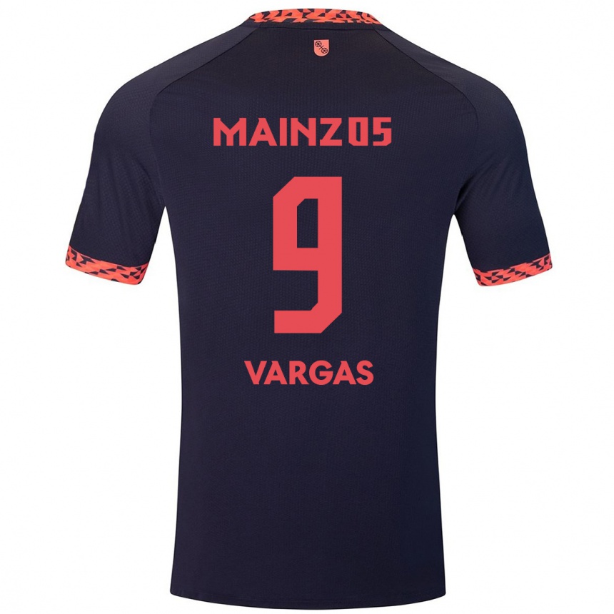 Men Football Nayrobi Vargas #9 Blue Coral Red Away Jersey 2024/25 T-Shirt Nz