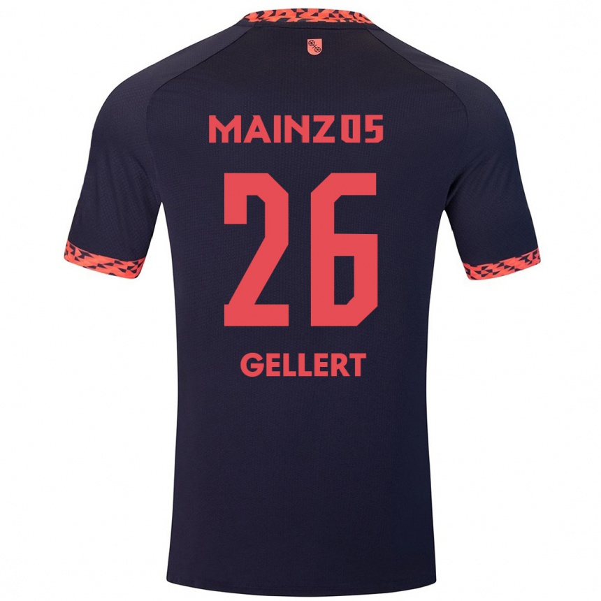 Men Football Mona Gellert #26 Blue Coral Red Away Jersey 2024/25 T-Shirt Nz