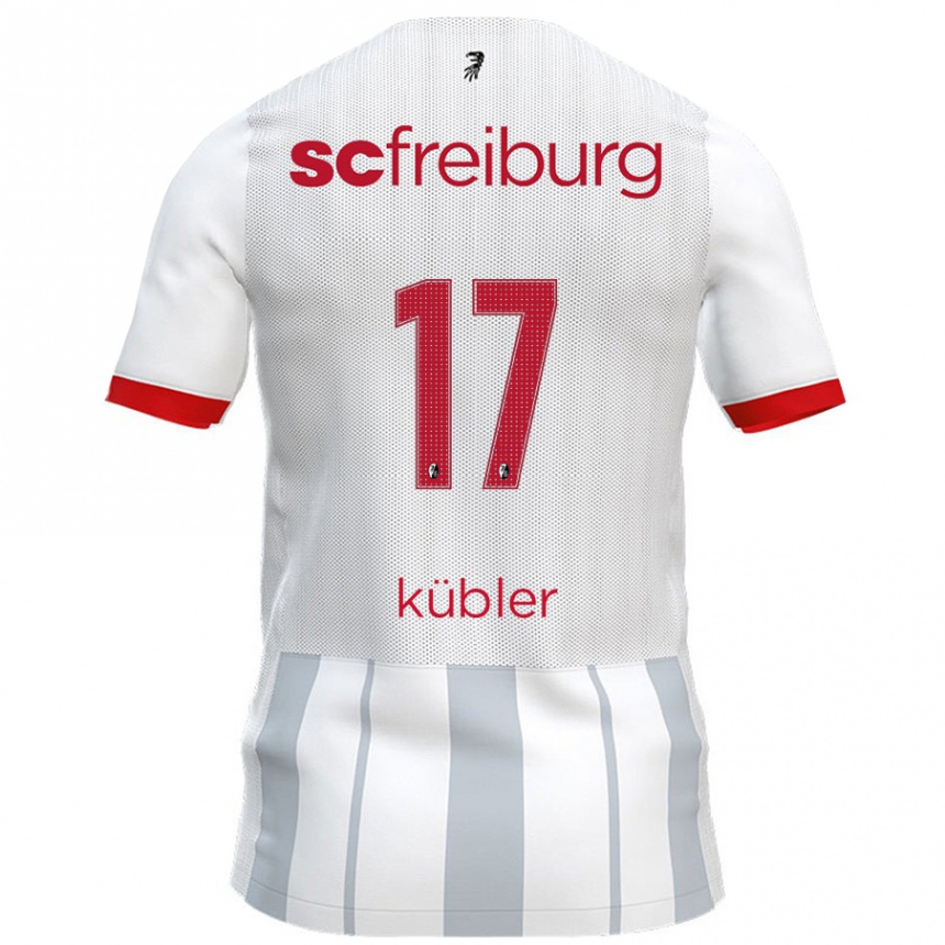 Men Football Lukas Kübler #17 White Grey Away Jersey 2024/25 T-Shirt Nz