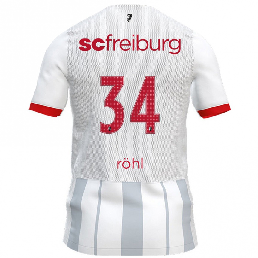 Men Football Merlin Röhl #34 White Grey Away Jersey 2024/25 T-Shirt Nz