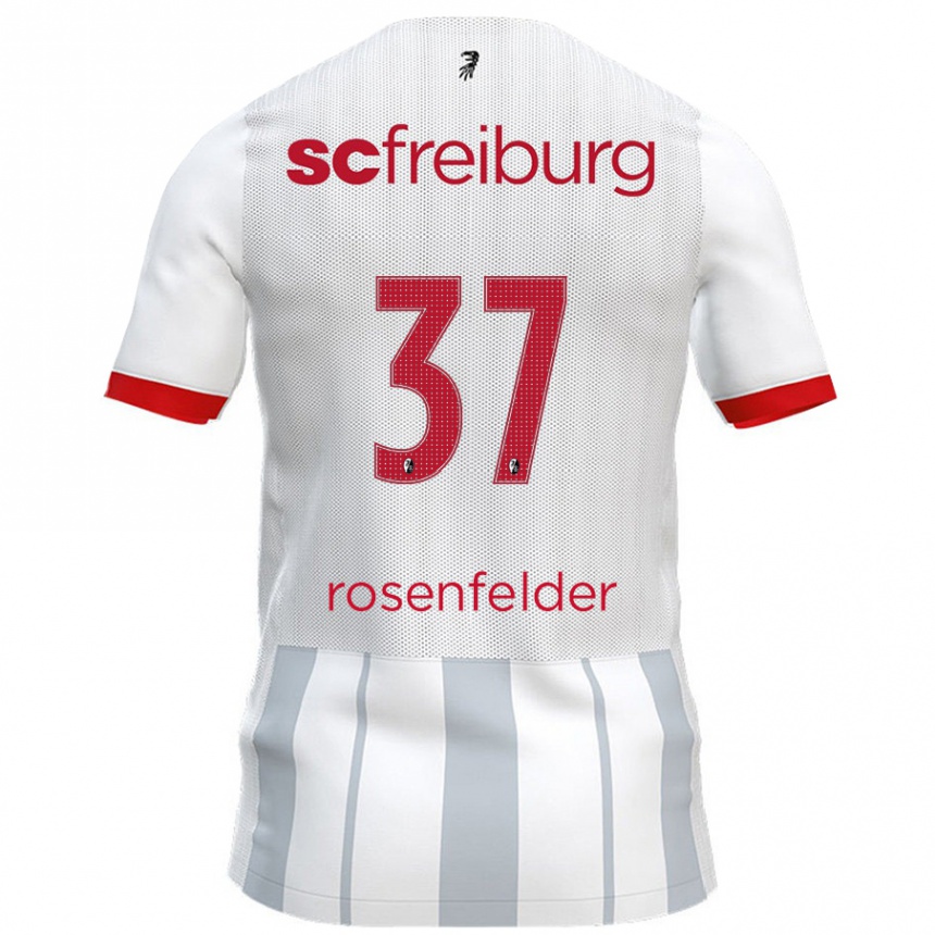 Men Football Max Rosenfelder #37 White Grey Away Jersey 2024/25 T-Shirt Nz