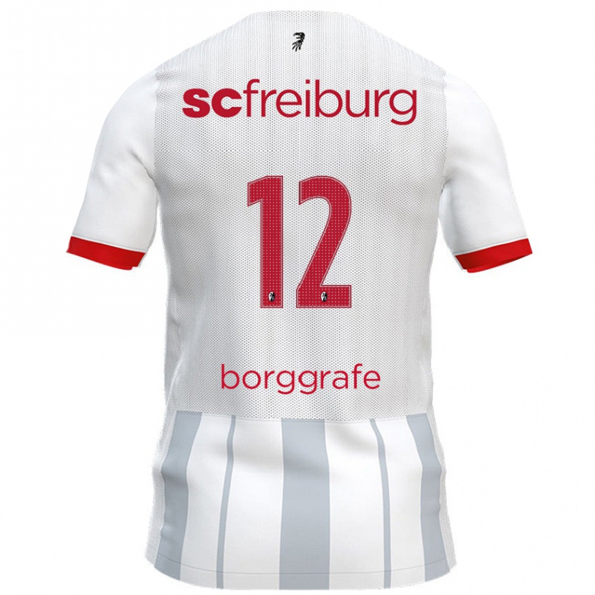 Men Football Rafaela Borggräfe #12 White Grey Away Jersey 2024/25 T-Shirt Nz