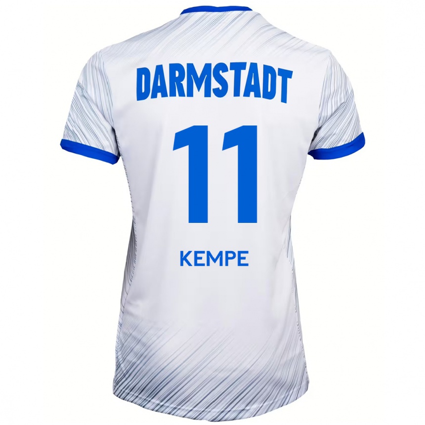 Men Football Tobias Kempe #11 White Blue Away Jersey 2024/25 T-Shirt Nz