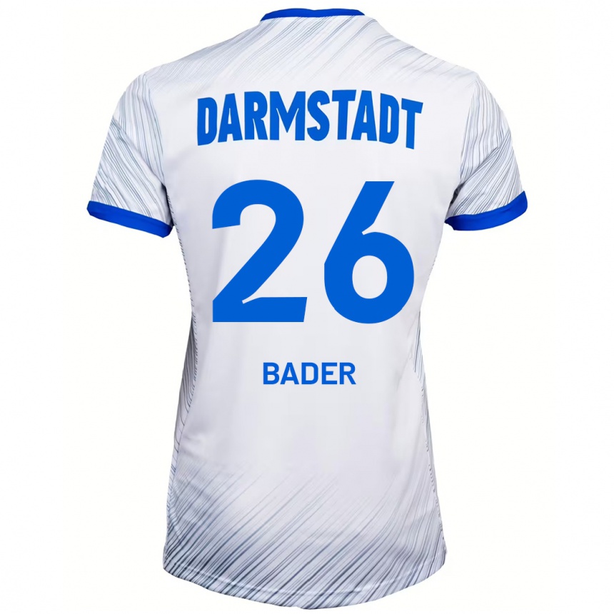 Men Football Matthias Bader #26 White Blue Away Jersey 2024/25 T-Shirt Nz